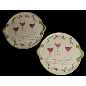 Pfaltzgraff Secrets Of Pistoulet Pair Of Cheese Plates Hors D'oeuvres Wine